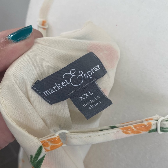 Market & Spruce Amaya cream pineapple print dress NWOT XXL - Picture 2 of 7